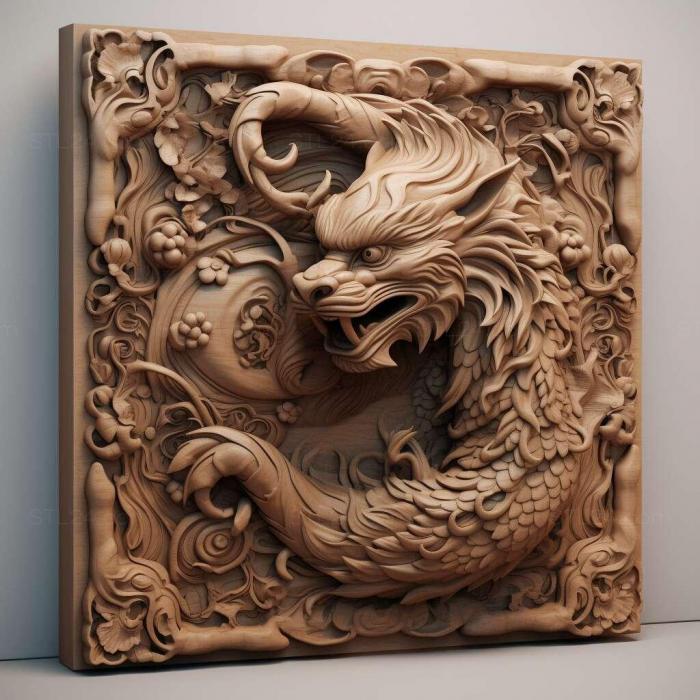 Nature and animals (Dragon Li cat 2, NATURE_1862) 3D models for cnc